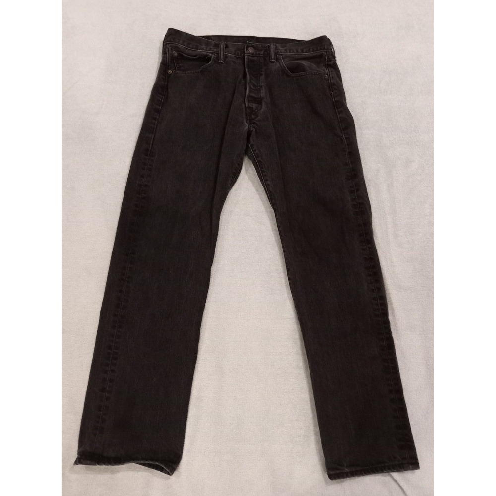 Levis 501 Size 34x32 Button Fly Red Tab Mens Black Wash Denim Jeans